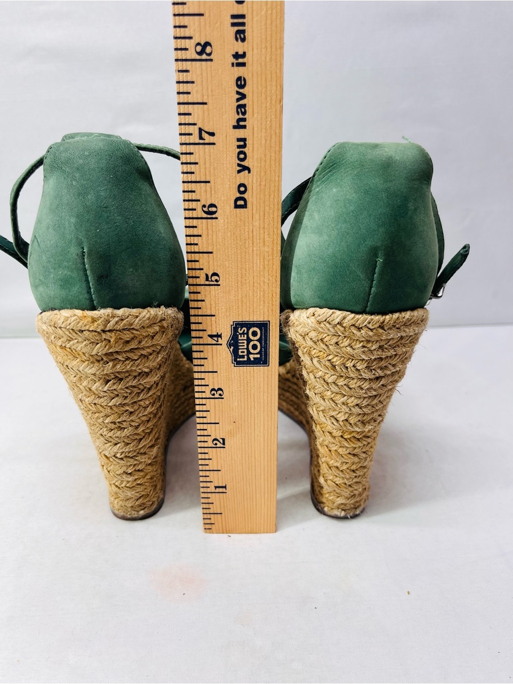 SCHUTZ Green Suede Espadrille Wedge Sandals - Picture 5 of 7